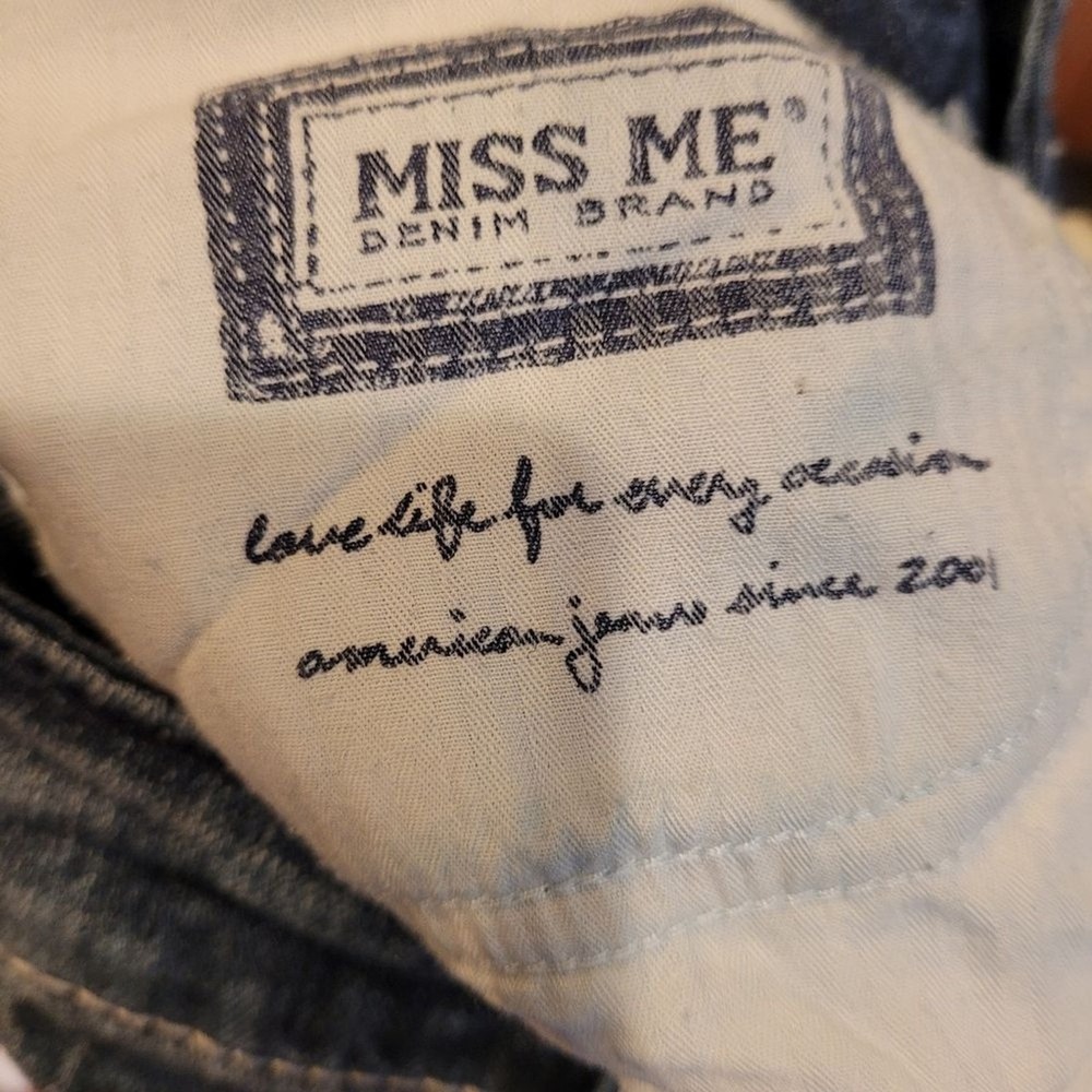 Miss Me low rise bootcut jeans 28 6 Y2K embroidered pocket western boho McBling - Picture 9 of 9